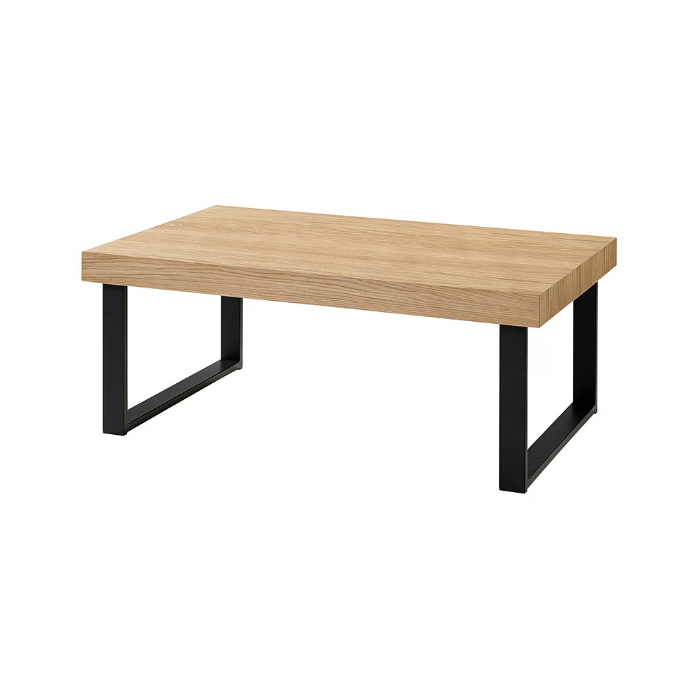 Esta mesa de comedor extensible combina con estilo chapa de roble cálida y metal resistente macizo.